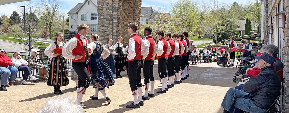 Stoughton High School Norwegian Dancers performed in May at the All Saints Senior Apartments
