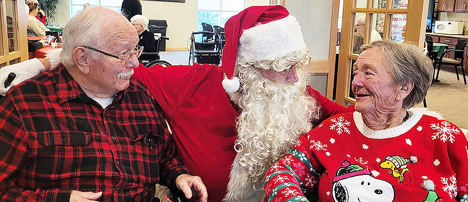 Santa visited All Saints Assisted Living for their Christmas party
