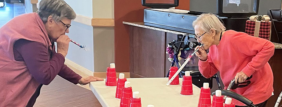 Apartment tenants celebrated National Marshmallow Day with games
