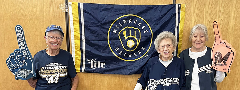 All Saints apartment tenants celebrated the Brewer's Opening Day of baseball
