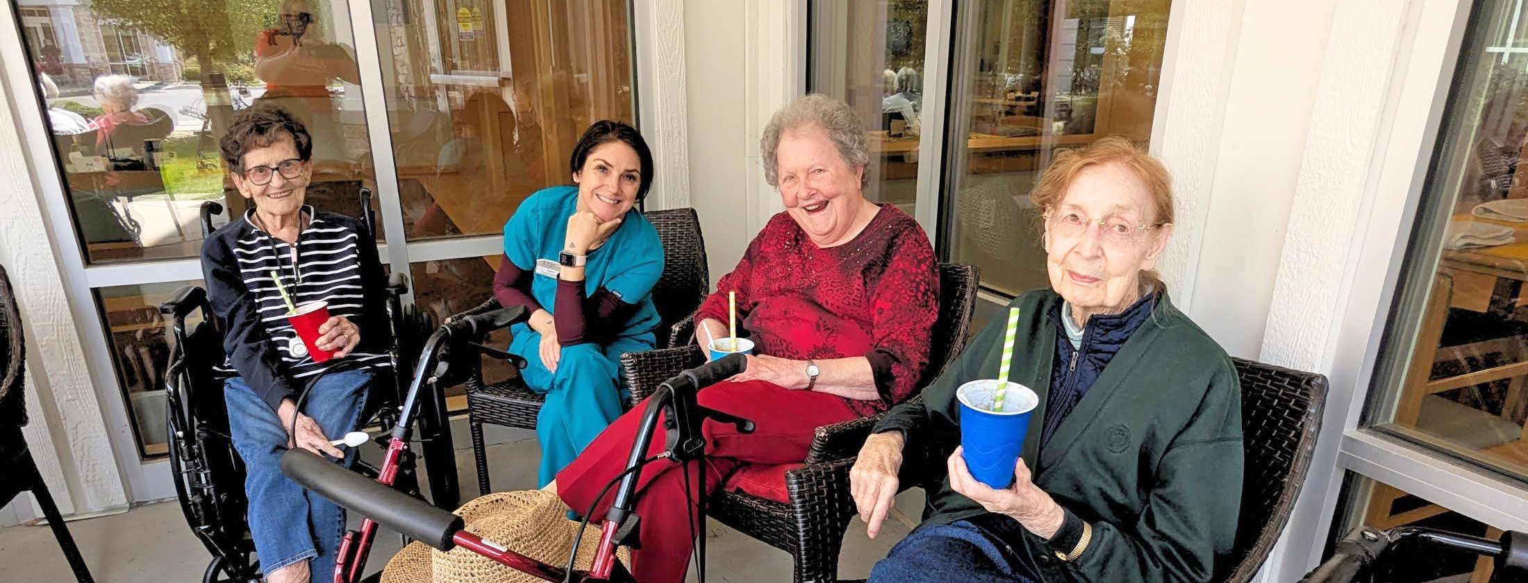 Everyone enjoyed root beer floats during a courtyard concert celebrating the 10-year anniversary of Main Street.